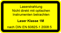 Hinweisschild Laser Klasse 1M