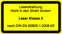 Hinweisschild Laser Klasse 2
