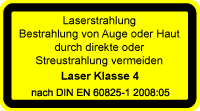 Hinweisschild Laser Klasse 4